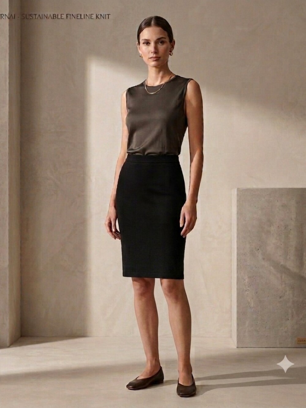 SKIMS Black Midi Wrap Skirt